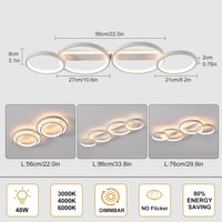 MYCUL LED Mennyezeti Lámpa Dimmelhető Távirányítóval App Vezérléssel 48W - White 4