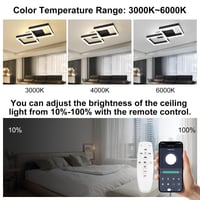 Plafonieră LED MYCUL cu telecomandă, 32W, intensitate reglabilă, negru, corp de iluminat modern pentru living și dormitor 3