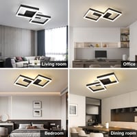 Plafonieră LED MYCUL cu telecomandă, 32W, intensitate reglabilă, negru, corp de iluminat modern pentru living și dormitor 2