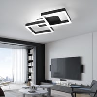Plafonieră LED MYCUL cu telecomandă, 32W, intensitate reglabilă, negru, corp de iluminat modern pentru living și dormitor 5