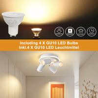 Spot LED încastrat MYCUL, rotund, cu 4 socluri, 22W+4x5W, GU10, alb cald, culoare albă 5