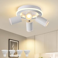 Spot LED încastrat MYCUL, rotund, cu 4 socluri, 22W+4x5W, GU10, alb cald, culoare albă 1