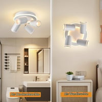Spot LED încastrat MYCUL, rotund, cu 4 socluri, 22W+4x5W, GU10, alb cald, culoare albă 6
