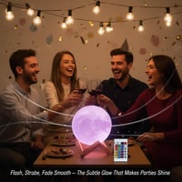 Mydethun 16 Színű Hold Lámpa Fa Talppal - 3D LED Éjszakai Fény Távirányítóval 6