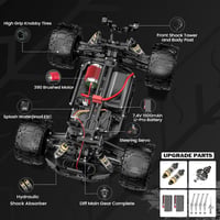 MYDOVA 1:14 40 km/h Távirányítós Autó 4WD Vízálló Terepjáró Monster Truck 2 Akkumulátorral 3
