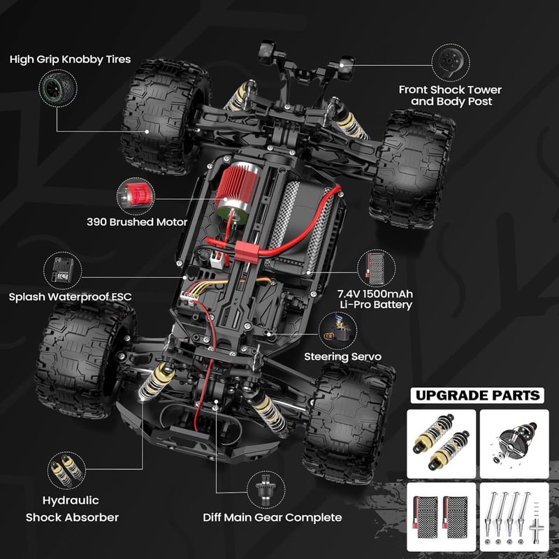 MYDOVA 1:14 40 km/h Távirányítós Autó 4WD Vízálló Terepjáró Monster Truck 2 Akkumulátorral