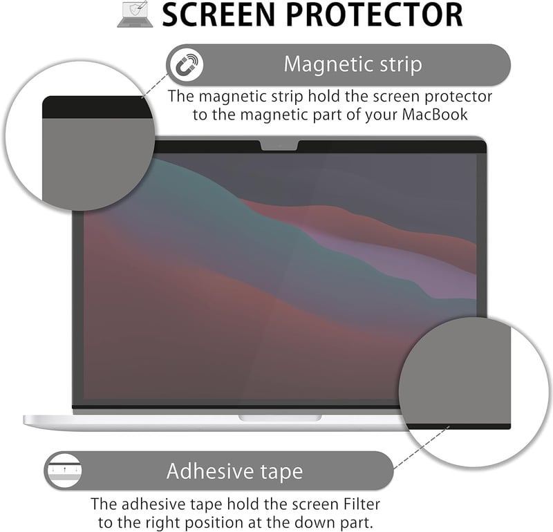 MyGadget Mágneses Adatvédelmi Fólia MacBook Pro 13" és Air 13" - Eltávolítható Privátszűrő
