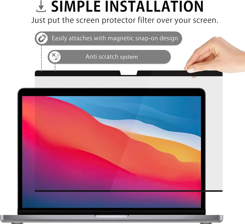 MyGadget Mágneses Adatvédelmi Fólia MacBook Pro 13" és Air 13" - Eltávolítható Privátszűrő