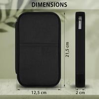 MyGadget Útlevéltartó 3 személyes családi szervezővel - Dokumentumokhoz, kártyákhoz, fekete 2