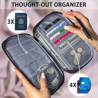 MyGadget Útlevéltartó 3 személyes családi szervezővel - Dokumentumokhoz, kártyákhoz, fekete 3