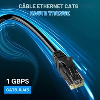 Mygatti Cat 6 Kültéri Ethernet Kábel 7,5 m Fekete RJ45 Hálózati Kábel Vízálló PoE Kamera Router Modem Kompatibilis 25 Kábelkötegelővel 5