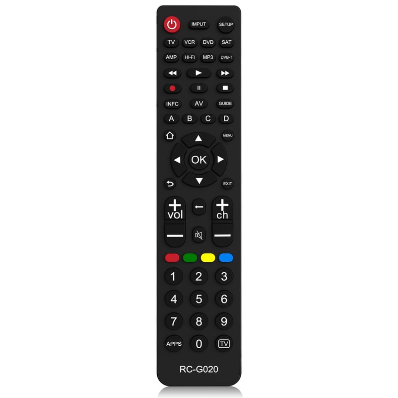 Univerzálny diaľkový ovládač MYHGRC pre TV, DVD, Blu-ray, streamovacie a audio prehrávače pre zariadenia Samsung, LG, Philips a Sony