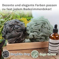 myHomeBody 70g Loofah Fürdőszivacs Szett 3db Aktivszénnel Grafitszürke és Zöld 4