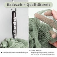 myHomeBody 70g Loofah Fürdőszivacs Szett 3db Aktivszénnel Grafitszürke és Zöld 3
