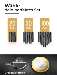 MYMIND magnety na magnetickú tabuľu, 50 ks, extra silné čierne magnety na bielu tabuľu a chladničku, 18x5 mm, odolné voči poškriabaniu 3