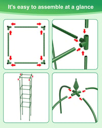 MYMULIKE Set 2 Obeliscuri de Grădină pentru Plante Cățărătoare, Interior și Exterior, Suport pentru Plante din Oțel Inoxidabil de 180 cm, pentru Flori, Legume și Trandafiri 5