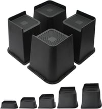 MYMULIKE Bútoremelő Készlet 4 db L-alakú Ágyemelő 15,2 cm Emelési Magasság Bútorlábak Alá 1