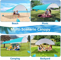 MYMULIKE Strandtáska 3,2x3,2m UV50+ Napvédelem 4 Személyes Árnyékolás 6