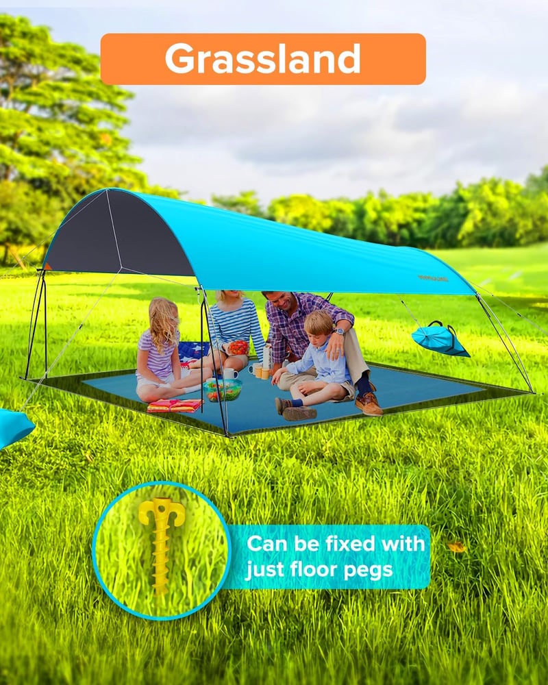 MYMULIKE Strandtáska 3,2x3,2m UV50+ Napvédelem 4 Személyes Árnyékolás