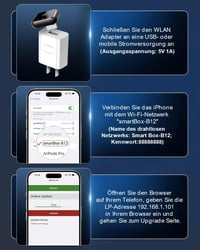 Adaptor Mynoveex 2 în 1 wireless CarPlay și Android Auto pentru mașină, Bluetooth 5.3, WiFi 6, conectare automată 8