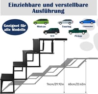 MYOYAY Összecsukható Kutya Lépcső Autóba - 4 Lépcsőfokos, Csúszásmentes, 80kg Teherbírású Fellépő Idős és Sérült Kutyáknak, SUV-hoz, Ágyhoz 5