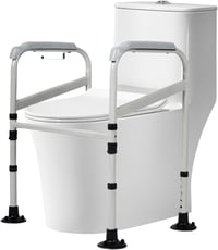 MYOYAY WC Kapaszkodó Keret Időseknek - Állítható Magasság, Fúrás Nélküli Telepítés, 100kg Teherbírás, Csúszásgátló Talpak, Fürdőszobai Bizto 1