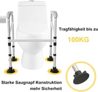 MYOYAY WC Kapaszkodó Keret Időseknek - Állítható Magasság, Fúrás Nélküli Telepítés, 100kg Teherbírás, Csúszásgátló Talpak, Fürdőszobai Bizto 5