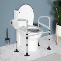 MYOYAY WC Kapaszkodó Keret Időseknek - Állítható Magasság, Fúrás Nélküli Telepítés, 100kg Teherbírás, Csúszásgátló Talpak, Fürdőszobai Bizto 8