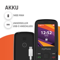 Telefon mobil myPhone 6410 LTE 4G cu taste mari, baterie 1400 mAh, Bluetooth, radio, lanternă LED, stocare 124 MB, culoare Ice 3
