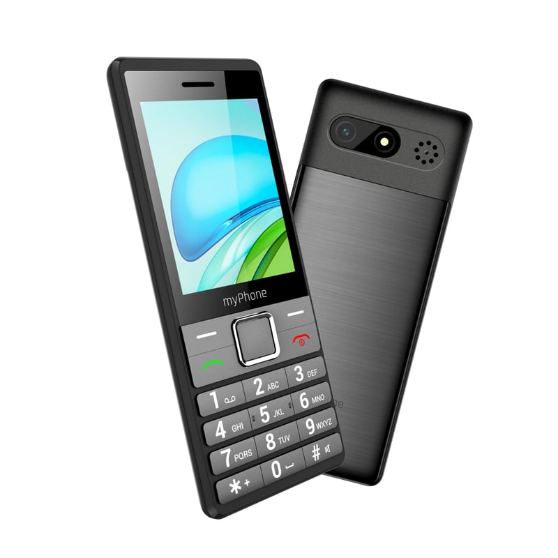 Mobilný telefón pre seniorov myPhone 7340 LTE, tlačidlový telefón 4G s veľkým displejom, Dual SIM, 2,8-palcová obrazovka, čierna/strieborná, batéria 1400 mAh