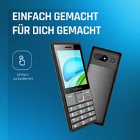 Mobilný telefón pre seniorov myPhone 7340 LTE, tlačidlový telefón 4G s veľkým displejom, Dual SIM, 2,8-palcová obrazovka, čierna/strieborná, batéria 1400 mAh 7