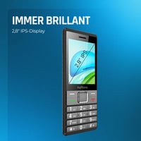 Mobilný telefón pre seniorov myPhone 7340 LTE, tlačidlový telefón 4G s veľkým displejom, Dual SIM, 2,8-palcová obrazovka, čierna/strieborná, batéria 1400 mAh 3