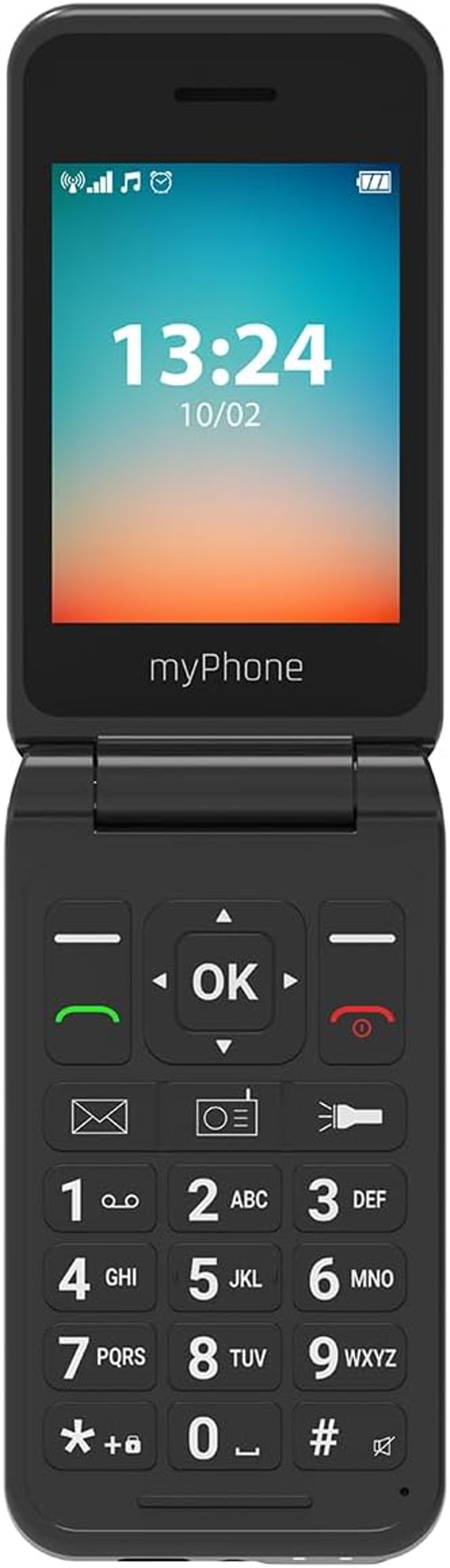 myPhone Flip LTE Időseknek Nagyobb Gombokkal, Dual SIM, 4G Okostelefon