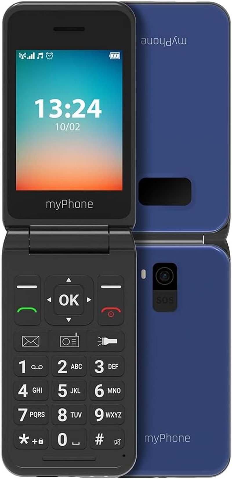 myPhone Flip LTE Időseknek Nagyobb Gombokkal, Dual SIM, 4G Okostelefon