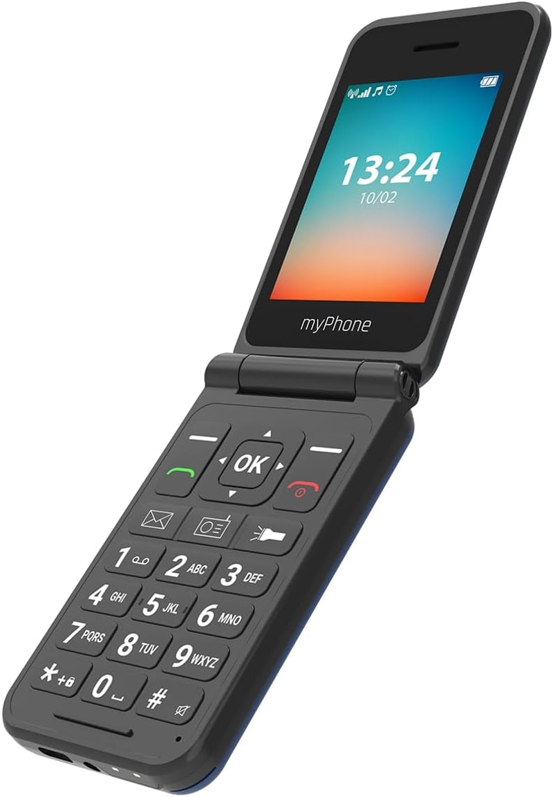 myPhone Flip LTE Időseknek Nagyobb Gombokkal, Dual SIM, 4G Okostelefon