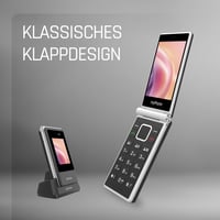 myPhone Tango 2 LTE vyklápací mobilný telefón pre seniorov, 4G, duálny displej, veľké tlačidlá, nabíjacia stanica, SOS tlačidlo, Dual SIM, bez záväzkov 4