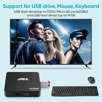 MYPIN 4K 60Hz médialejátszó 8TB HDD/256GB USB/SD kártyához HDMI AV kimenettel 5
