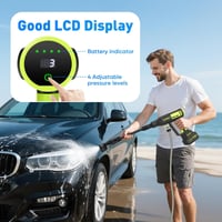 MYPIN 725 PSI Akkumulátoros Nyomásmosó LCD Kijelzővel, 6az1-ben Fúvóka 6