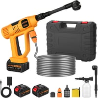 MYPIN 790 PSI Hordozható Vezeték Nélküli Magasnyomású Mosó LCD Kijelzővel, 2 Akkumulátor, 6az1-ben Fúvóka - 790 PSI, 2 Batteries, Yellow 1