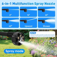 MYPIN 790 PSI Hordozható Vezeték Nélküli Magasnyomású Mosó LCD Kijelzővel, 2 Akkumulátor, 6az1-ben Fúvóka - 790 PSI, 2 Batteries, Yellow 3