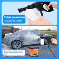 Aparat de spălat cu presiune portabil MYPIN, fără fir, pliabil, cu rezervor de 13 l, 6 duze, 7 trepte, 45 bar, furtun de 7 m și roți, pentru mașină, pereți și garduri 3