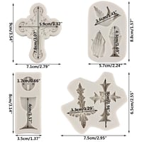 Formă din silicon MYPRACS cu 4 modele de cruce - potir, porumbel al păcii, fondant, decor pentru brioșe, decor pentru tort, ciocolată, pastă de zahăr, botez 2