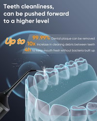MySmile LP221 Vezeték Nélküli Szájzuhany OLED Kijelzővel - 335ml Víztartály, 4 Üzemmód, 8 Fej, UV Sterilizálás, Utazótáska, Fogköztisztító

 2