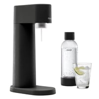 Mysoda 2 x 1-litrová fľaša na vodu bez BPA pre výrobníky sódy s uzáverom Quick-Lock a detailmi z dreveného kompozitu – čierna 4