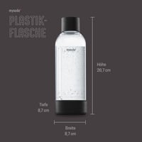 Mysoda 2 x 1-litrová fľaša na vodu bez BPA pre výrobníky sódy s uzáverom Quick-Lock a detailmi z dreveného kompozitu – čierna 3