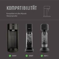 Mysoda 2 x 1-litrová fľaša na vodu bez BPA pre výrobníky sódy s uzáverom Quick-Lock a detailmi z dreveného kompozitu – čierna 2