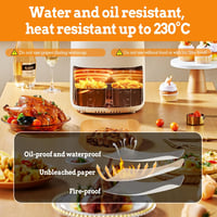 MYSTILUCK 110 db légfryer papír 20,5x14 cm dupla kamrás airfryer-hez, Ninja kompatibilis, olajálló 2