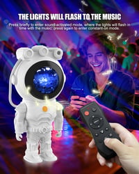 MYSTILUCK Astronaut projektor zvjezdanog neba s mjesecom - 17 načina rada polarne svjetlosti, lampa za zabave, timer, daljinski upravljač, dekoracija sobe, za Božić i rođendan 5