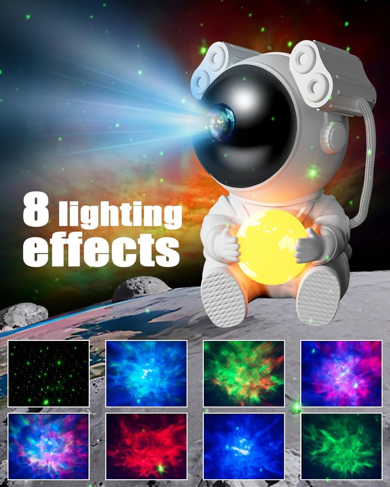 MYSTILUCK Asztronauta Csillag Projektor 16 Módú LED Galaxis Lámpa Távirányítóval