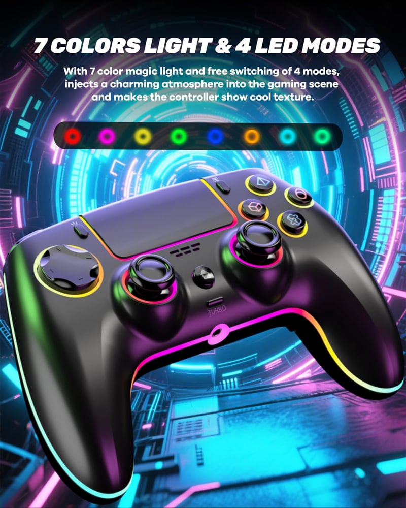 MYSTILUCK Wireless Gamepad PS5/PC/MAC/iOS/Android/Steam Deck RGB LED Hall Effect Stick